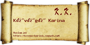 Kővágó Karina névjegykártya